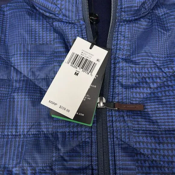 RLX Ralph Lauren Mens Medium Quilted Golf Vest Full Zip Wool Blend NEW $228